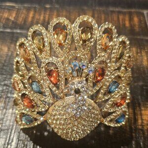 Bedazzled, Jeweled, Colorful Peacock Bracelet